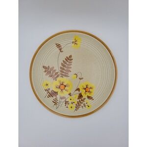 Vtg Mikasa Nature's Song Fernflower C1051 Serving Platter Yellow Orange Floral